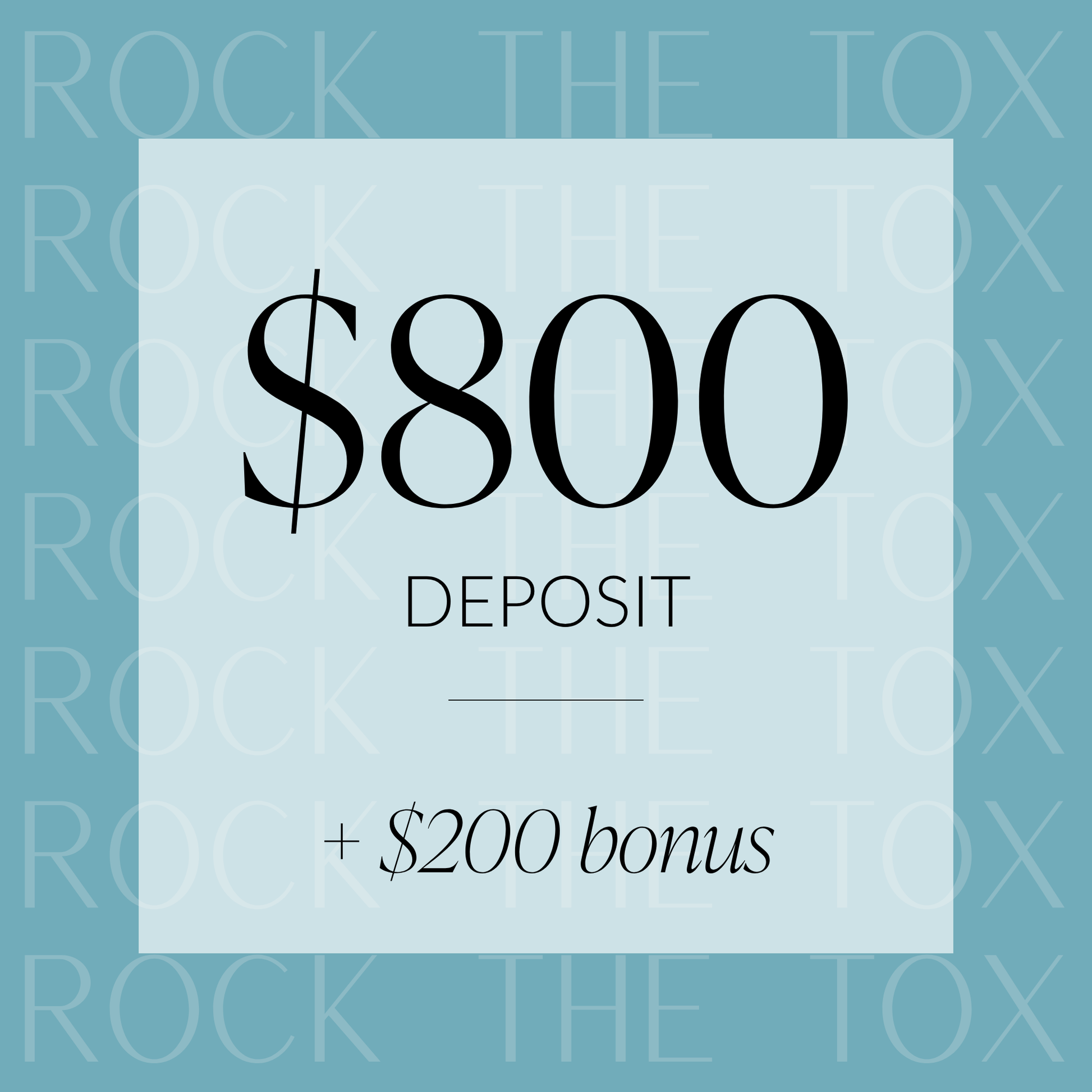 Rock the Tox - $800 (+ bonus)
